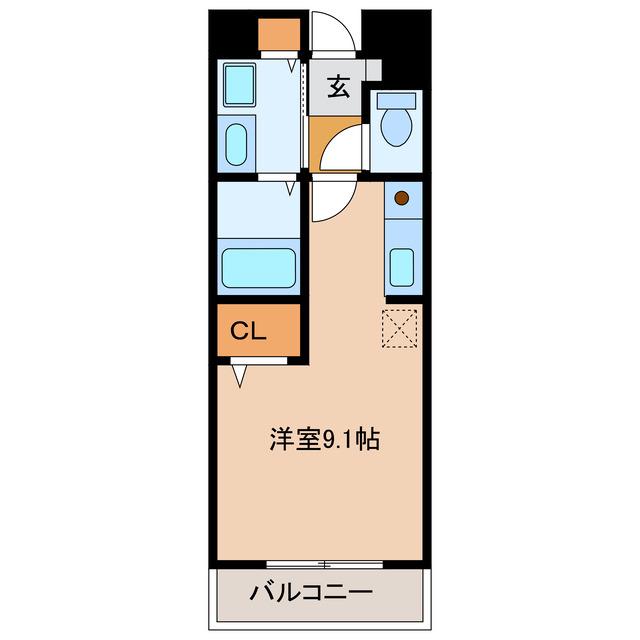 ブランシュール(ワンルーム/2階)の間取り写真