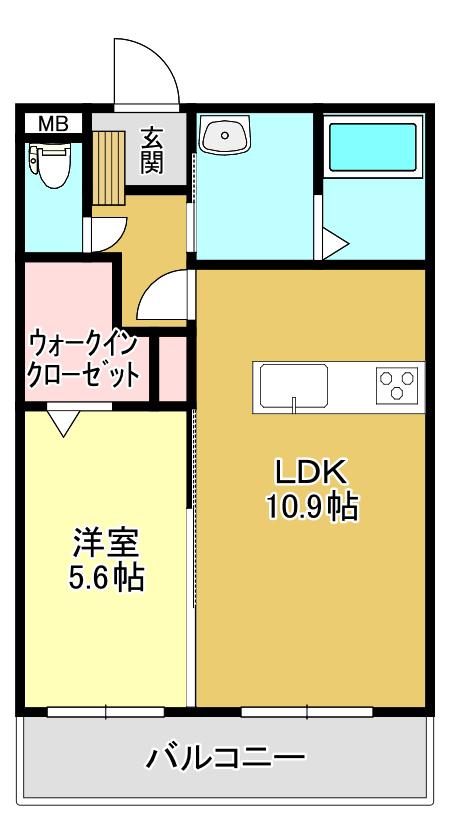 SOLID HATAKENAKA(1LDK/1階)の間取り写真