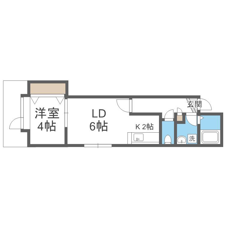 ベストハウス月寒(1LDK/2階)の間取り写真