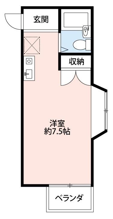 シャルムミユキ(ワンルーム/2階)の間取り写真