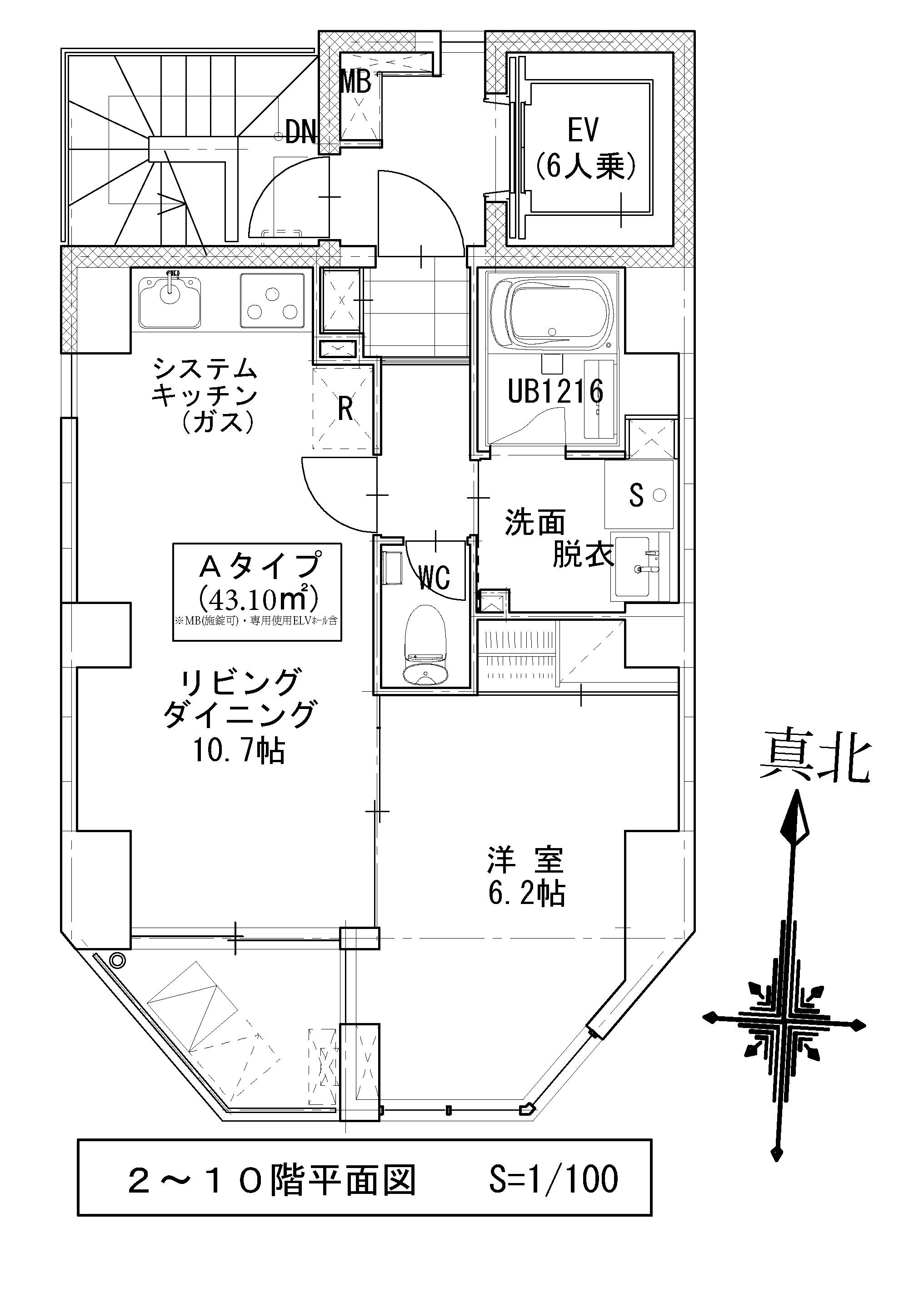ラスパシオ蔵前レジデンス(1LDK/3階)の間取り写真
