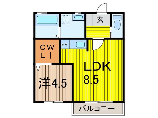 メゾンラ・ポム(1LDK/1階)の間取り写真