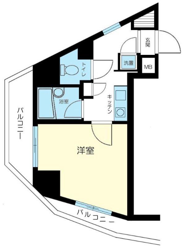 菱和パレス高輪台(1K/9階)の間取り写真