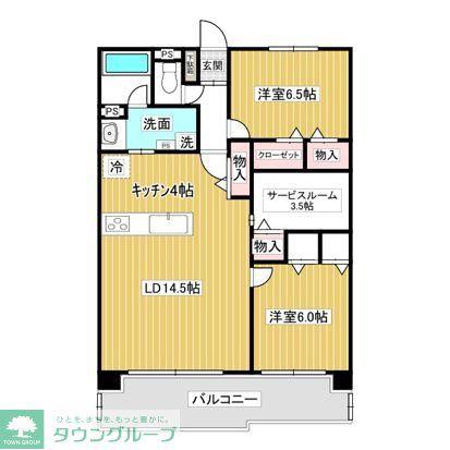 パティオタワー大宮(2SLDK/12階)の間取り写真