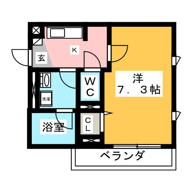 レアリゼ武蔵新城(1K/1階)の間取り写真