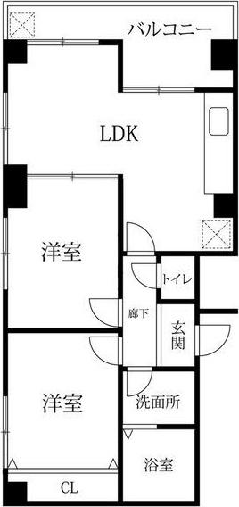 ワコーレ東須磨(2LDK/1階)の間取り写真