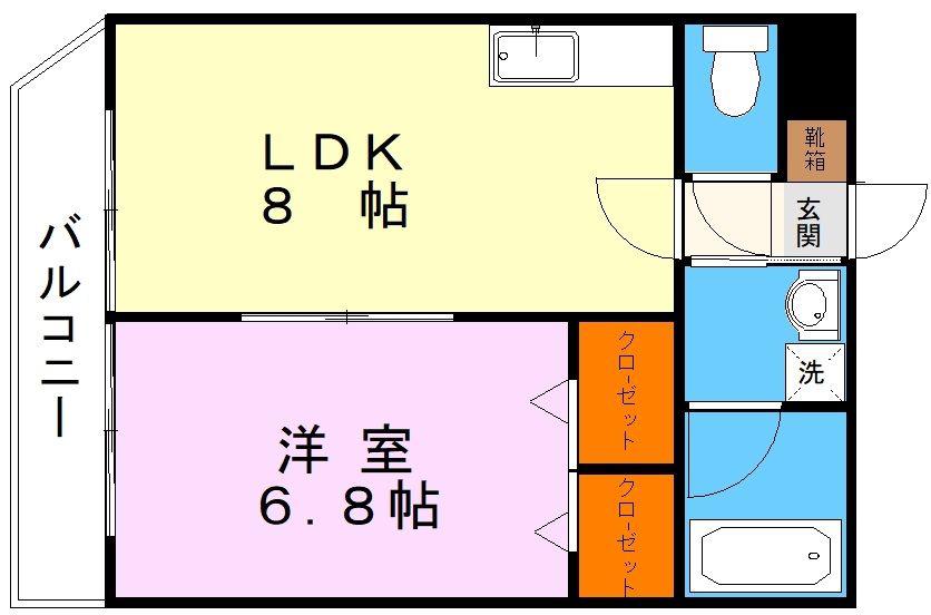 サンセール帯山(1LDK/2階)の間取り写真