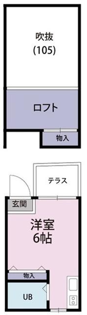 クロノス三鷹(ワンルーム/1階)の間取り写真