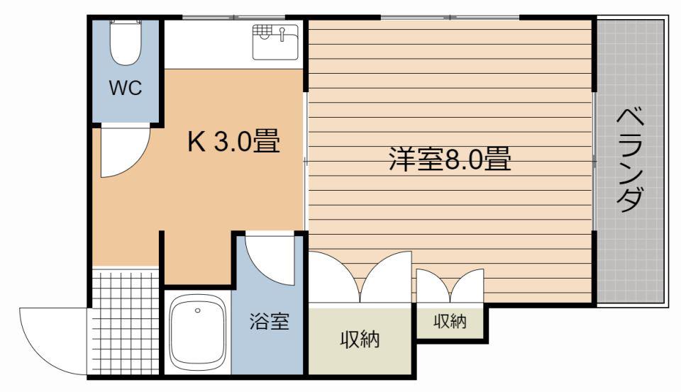 KBCビル(1K/3階)の間取り写真