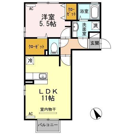 コンフォールピア(1LDK/2階)の間取り写真