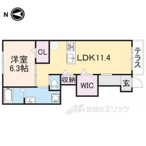 EVER GREEN(1LDK/1階)の間取り写真