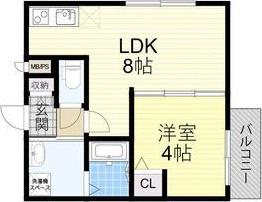 H-MAISON大正2(1LDK/2階)の間取り写真