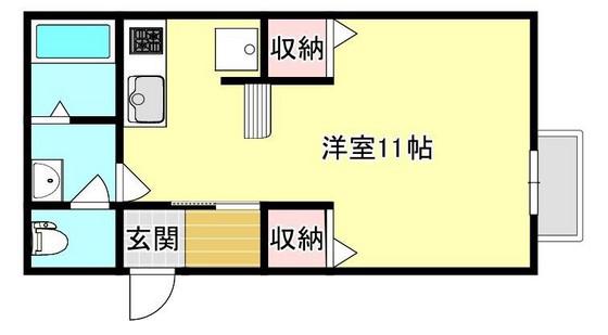 ADVANCE南方(ワンルーム/2階)の間取り写真