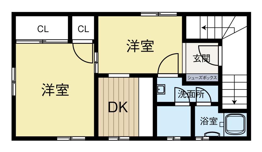 阪急王子公園マンション(2DK/3階)の間取り写真