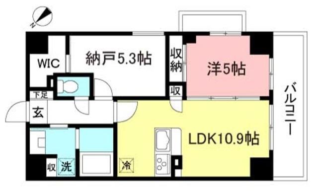 プレズィール・イケダヤ(1SLDK/4階)の間取り写真