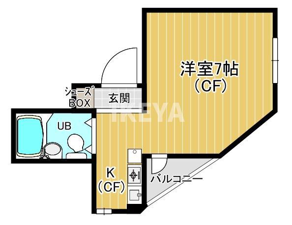 新城ビル(ワンルーム/4階)の間取り写真
