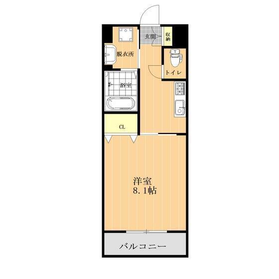 JEUNESSE新大江(1K/3階)の間取り写真