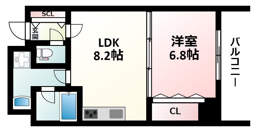 ミドヱスト・ツダ(1LDK/4階)の間取り写真
