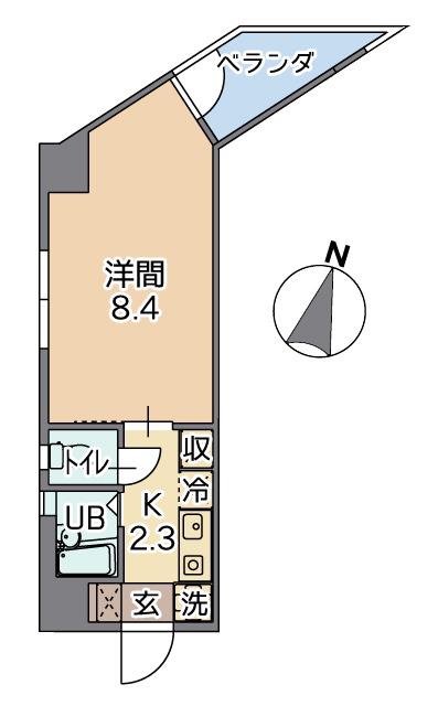 トーマス屋富祖(1K/4階)の間取り写真