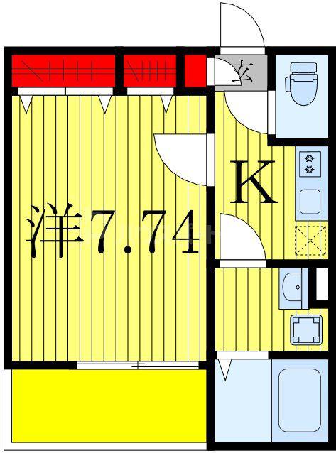 MQUARTO柏II(1K/2階)の間取り写真