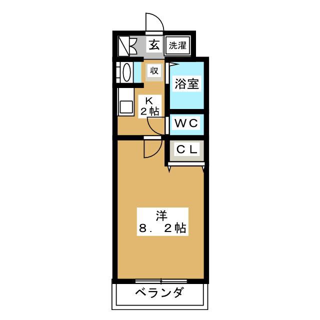 ルミエール(1K/1階)の間取り写真