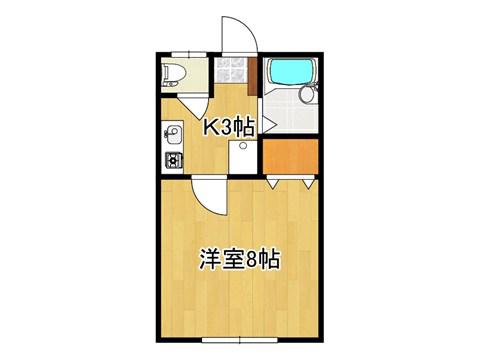 ドミーフリーデ(1K/1階)の間取り写真