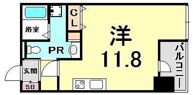 オーキッドレジデンス神戸三宮(ワンルーム/7階)の間取り写真