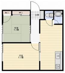 藤川コーポII(2DK/1階)の間取り写真