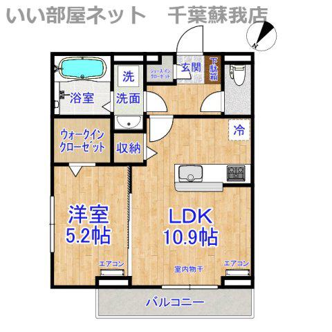 D-ROOM末広I B(1LDK/3階)の間取り写真