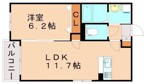 FREUR RIZIERE東郷(1LDK/2階)の間取り写真