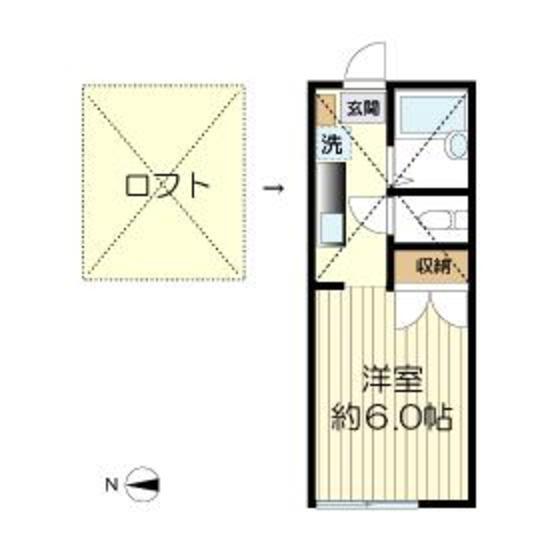 メゾンサンルーマ(1K/1階)の間取り写真