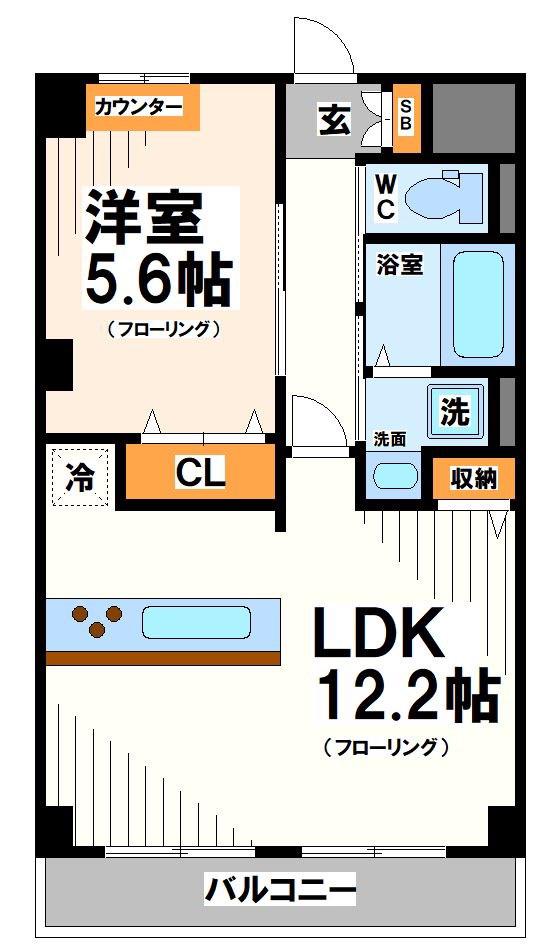 オーソレイユ(1LDK/3階)の間取り写真