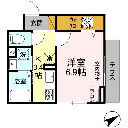 SOARIS ソアリズ(1K/1階)の間取り写真