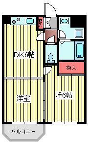 ベルエポックII(2DK/5階)の間取り写真