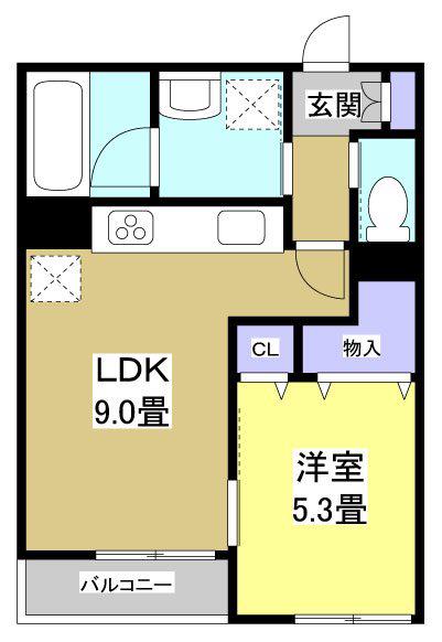 SIESTA DAIKUMACHI(1LDK/4階)の間取り写真