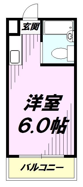 サンコスモ日吉(ワンルーム/4階)の間取り写真