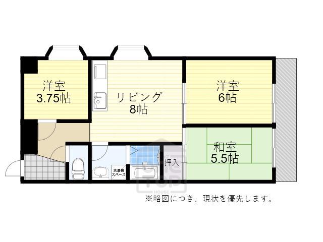 メゾン千里中央(2LDK/4階)の間取り写真