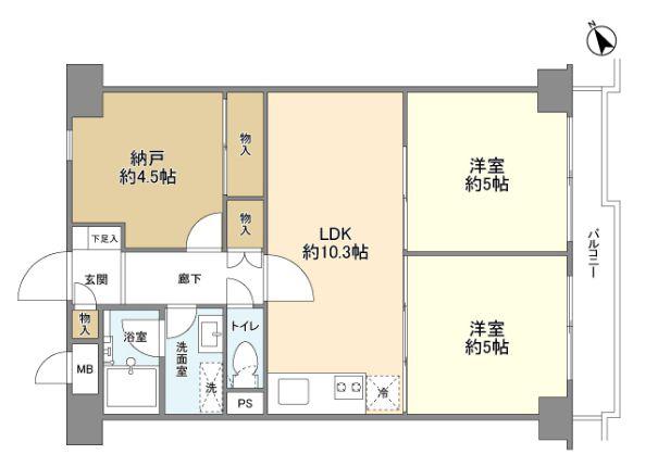クレール武蔵小山(2SLDK/8階)の間取り写真