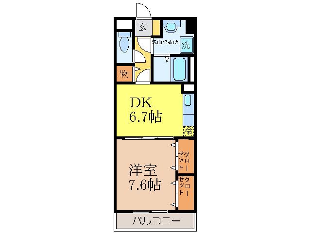 サンクレールYOSHINO(1DK/1階)の間取り写真