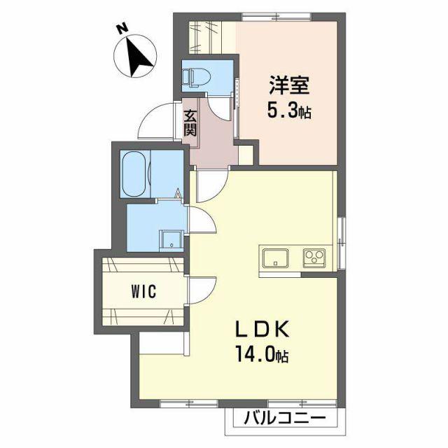 エステート日永 C棟(1LDK/2階)の間取り写真