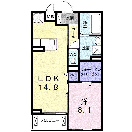 ラフレーズ ミニョン(1LDK/2階)の間取り写真