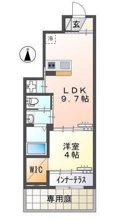 メゾンさくら(1LDK/1階)の間取り写真