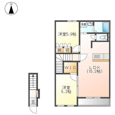 フェアリータウン(2LDK/2階)の間取り写真