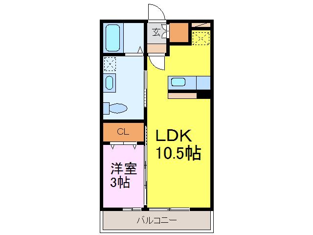 BIZSTAY古河(1LDK/3階)の間取り写真