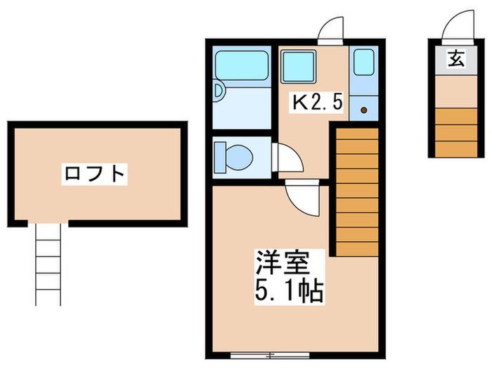 セントラルタウン(1K/2階)の間取り写真
