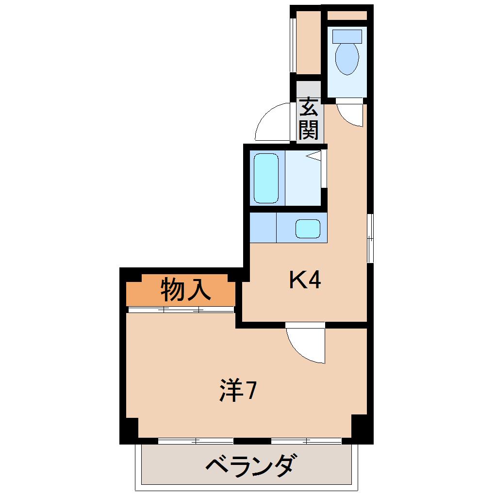 ヤマイチPLAZA大新(1K/5階)の間取り写真
