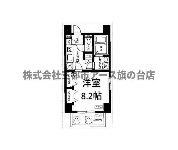 ハウオリ大井町(1K/3階)の間取り写真