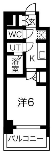 メイクス今池02(1K/3階)の間取り写真