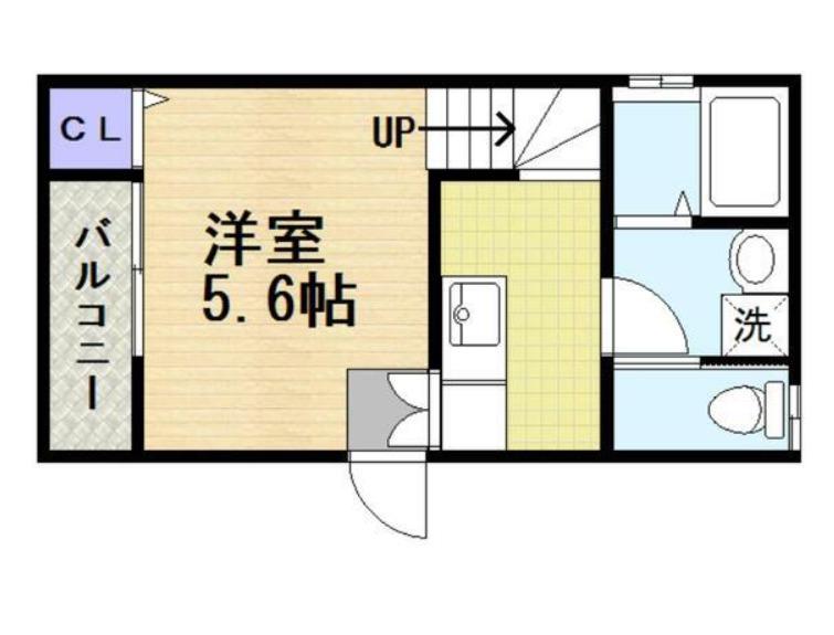 スリーエス八代(1K/2階)の間取り写真