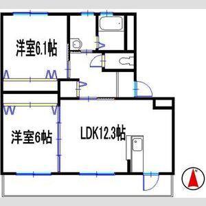 バンプロピスII(2LDK/3階)の間取り写真